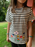 2026 Summer New Arrival 2 3 4 5 6 8 10 Years Kids Children Flower Print Baby Top Basic Cartoon Cotton Girls Short-Sleeve T-Shirt