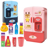 Kids Toy Fridge Mini Double Door Refrigerator Baby Toys Furniture Simulation Pretend Play Kitchen Toys Accessories Role Play
