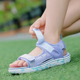 Sandals Girls Soft Soles Casual Shoe Fashionable Princess Shoes New Flowers Pink Flat Shoes Brand Non-slip Beach Shoes Children