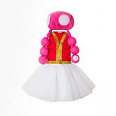 Mushroom Costume, Toadstool Costume Toad beanie mushroom beanie hat for fun cosplaytheme park Toadette Hat with Pigtails