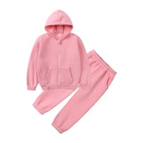 Winter Kids Clothing Sets Children Clothes Set Zipper Sports Wear Fleece Girls Sweatsuit Kids Winter Clothing Sets - Idrilay
