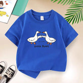 New 2025 Summer Casual Children's Goose Brother Korean T-shirt Boys T Shirt Boys Clothes Print Cotton T Shirts Kids Clothes
