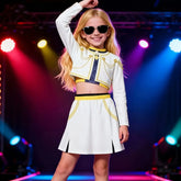 Children's Clothing Girls' Spring and Summer Outfit K-Pop Star Rumi Milazzo Cosplay Costume Zoey Rumi Kids Halloween Christmas Clothes Short Long-Sleeved Top with Short Skirt Two-Piece Set - Idrilay