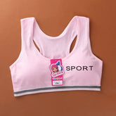 8-18Y Teenage Girls Training Bras Panties Student Kids Cotton Underwear Sets Young Children Padded Bra Vest+Panties Underclothes