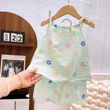 2025 Summer Girls 1-8 Years Floral Sleeveless Dress Set + Korean Style Soft Top & Shorts Cute Casual Beach Outfits