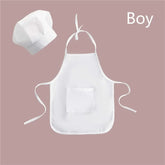 2pcs/set Baby Chef Apron Hat Newborn Photography Props Kids Costumes Chef Baby Cook Costume - Idrilay