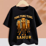 2025 Kids Clothes Funny Italian Brainrot T Shirt Cartoon Graphics Casual Vintage Boys Girls Short Sleeve Top Children's Clothing