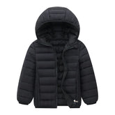 Kids Down Jackets For 3-14 Years Autumn Winter Boys Girls Warm Solid Down Coats Teens Hooded Zipper Outerwear Children Clothing