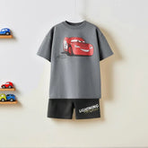 Kids Boy Fashion Clothes New Child Car Print Tee Shirts Boy Short Sleeve Clothing+shorts Casual Suit Sport Children Sets Clothes - Idrilay