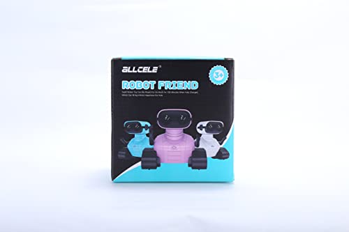 ALLCELE Robot Toys, Rechargeable Kids RC Robots for Girls & Boys, Remote Control Toy with LED Eyes & Music, for Children Age 3+ Years Old - Pink