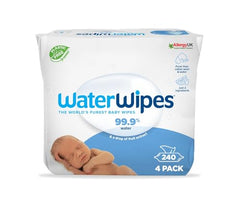 WaterWipes Plastic-Free Original Baby Wipes, 99.9% Water Based Wipes, Unscented for Sensitive Skin, 720 count (Pack of 12)