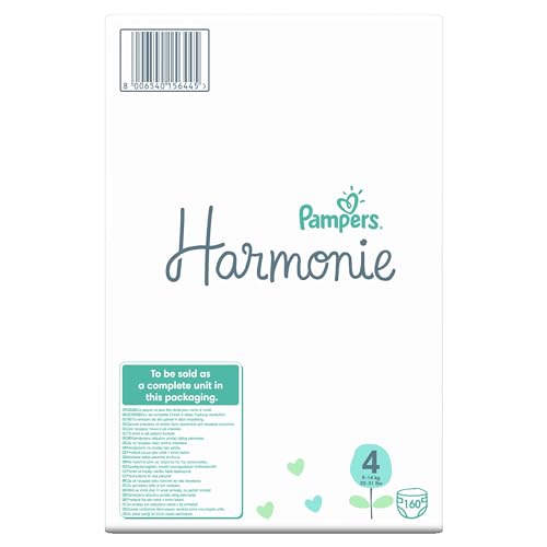 Pampers Harmonie Nappies Size 2, 204 Nappies, 4kg-8kg, Gentle Skin Protection Cushiony Soft