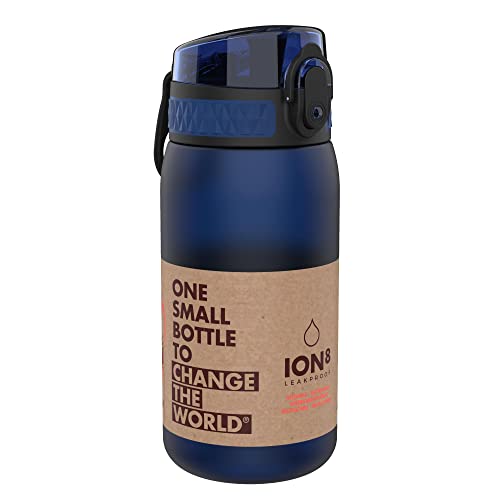 Ion8 Kids Water Bottle (350ml) Leak-proof Drinking Bottle, Triple Lock Lid to Prevent Spills, Easy to Clean & BPA Free, Carry Handle with Full Flip Lid, Ideal for Little Hands & Lunch Boxes