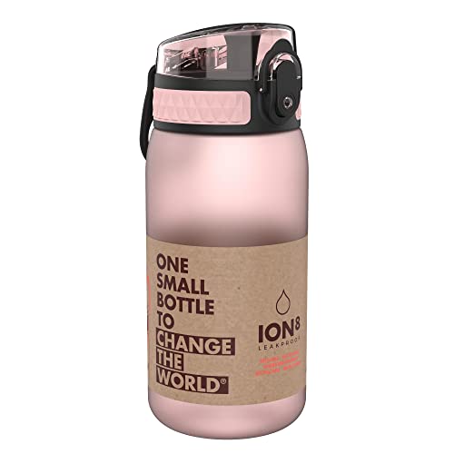 Ion8 Kids Water Bottle (350ml) Leak-proof Drinking Bottle, Triple Lock Lid to Prevent Spills, Easy to Clean & BPA Free, Carry Handle with Full Flip Lid, Ideal for Little Hands & Lunch Boxes