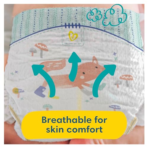 Pampers Premium Protection New Baby Size 1, 180 Nappies, 2kg-5kg, Monthly Pack + Pampers Harmonie Aqua Baby Wipes 10 Count, Packaging May Vary