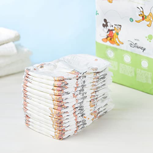 Amazon Brand - Mama Bear Disney Ultra Dry Nappies, Size 1 (2-5 kg), 96 Count, White, Monthly Pack