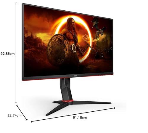 AOC Gaming Q27G2E - 27 INch QHD Monitor, 155Hz, 1ms MPRT, VA, FreeSync Premium, Shadow control, Low Input lag (2560 x 1440 @ 155Hz, 250 cd/m², HDMI 2.0 x 2, DisplayPort 1.2x1)