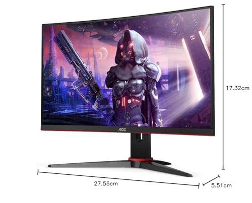 AOC Gaming Q27G2E - 27 INch QHD Monitor, 155Hz, 1ms MPRT, VA, FreeSync Premium, Shadow control, Low Input lag (2560 x 1440 @ 155Hz, 250 cd/m², HDMI 2.0 x 2, DisplayPort 1.2x1)