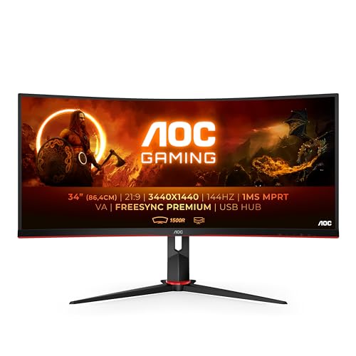 AOC Gaming Q27G2E - 27 INch QHD Monitor, 155Hz, 1ms MPRT, VA, FreeSync Premium, Shadow control, Low Input lag (2560 x 1440 @ 155Hz, 250 cd/m², HDMI 2.0 x 2, DisplayPort 1.2x1)