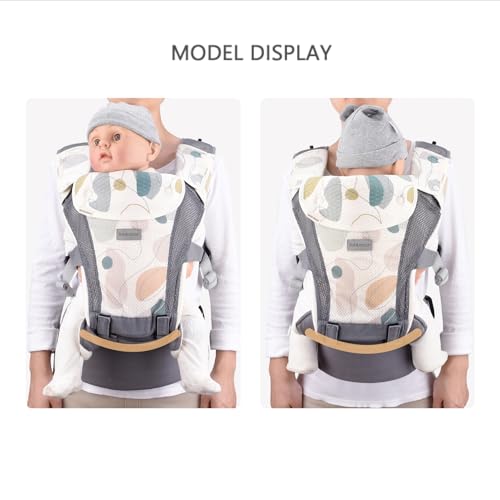 Bebamour Baby Carrier Newborn to Toddler Baby Carrier Hipseat 0-36Months with Head Hood, 3 PCS Teething Pads, Waist Extender, Green