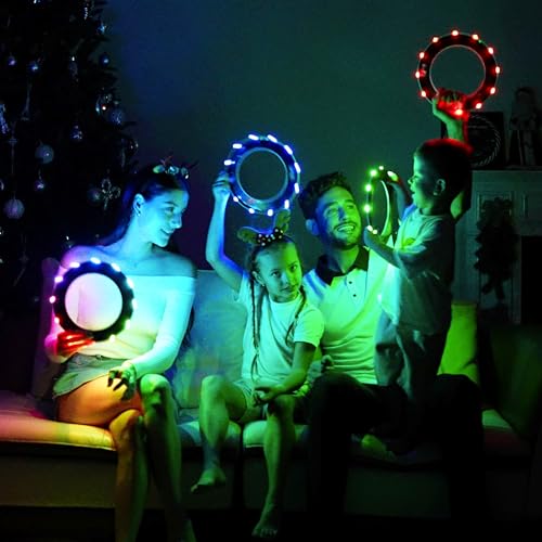 TOSY Flying Ring - 12 LEDs, Super Bright, Very Soft & Phosphorescent Rim, Auto Light Up, Safe, Waterproof, Lightweight frisbee, Cool Fun Christmas & Outdoor/Indoor Gift Toy for Boys/Girls/Kids