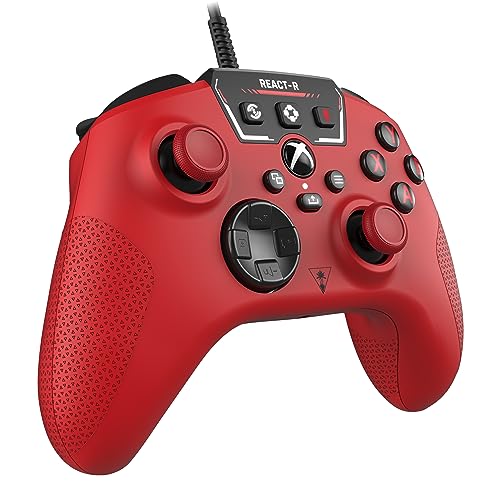 Turtle Beach React-R Red Wired Gaming Controller with Audio Controls, Mappable Buttons & Textured Grips for Xbox Series X|S, Xbox One & PC [Officially Licensed for Xbox]