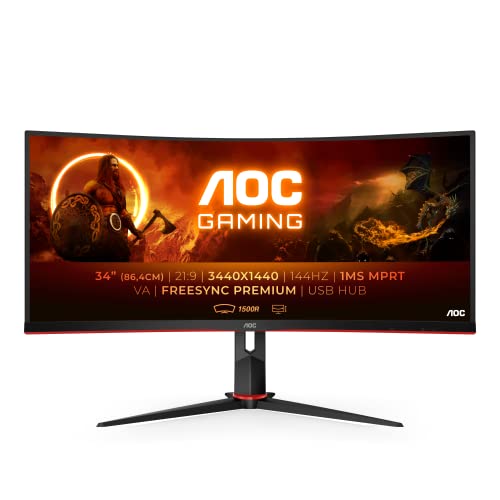 AOC Gaming Q27G2E - 27 INch QHD Monitor, 155Hz, 1ms MPRT, VA, FreeSync Premium, Shadow control, Low Input lag (2560 x 1440 @ 155Hz, 250 cd/m², HDMI 2.0 x 2, DisplayPort 1.2x1)