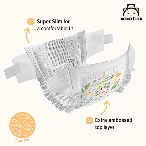 Amazon Brand - Mama Bear Ultra Dry Nappies, Size 3 (4-9 kg), 172 Count (2 Packs of 86), White, Monthly Pack