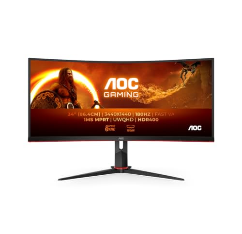 AOC Gaming Q27G2E - 27 INch QHD Monitor, 155Hz, 1ms MPRT, VA, FreeSync Premium, Shadow control, Low Input lag (2560 x 1440 @ 155Hz, 250 cd/m², HDMI 2.0 x 2, DisplayPort 1.2x1)