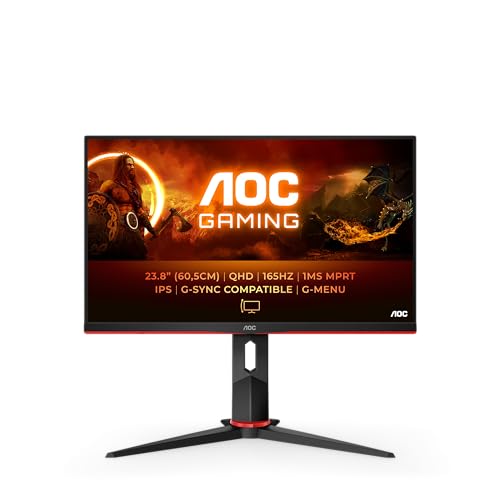 AOC Gaming Q27G2E - 27 INch QHD Monitor, 155Hz, 1ms MPRT, VA, FreeSync Premium, Shadow control, Low Input lag (2560 x 1440 @ 155Hz, 250 cd/m², HDMI 2.0 x 2, DisplayPort 1.2x1)