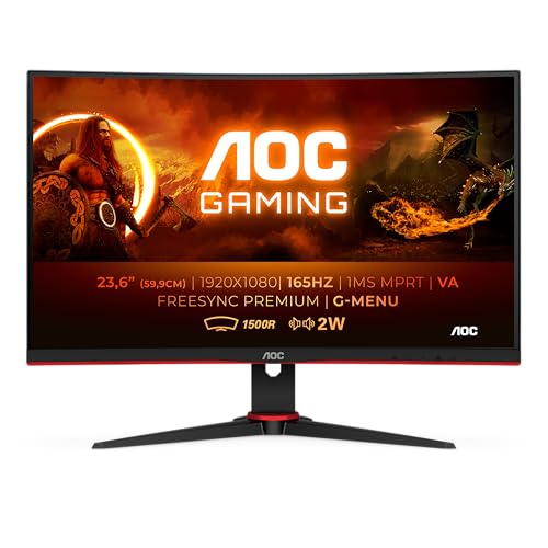 AOC Gaming Q27G2E - 27 INch QHD Monitor, 155Hz, 1ms MPRT, VA, FreeSync Premium, Shadow control, Low Input lag (2560 x 1440 @ 155Hz, 250 cd/m², HDMI 2.0 x 2, DisplayPort 1.2x1)