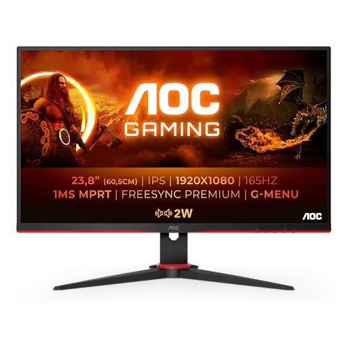 AOC Gaming Q27G2E - 27 INch QHD Monitor, 155Hz, 1ms MPRT, VA, FreeSync Premium, Shadow control, Low Input lag (2560 x 1440 @ 155Hz, 250 cd/m², HDMI 2.0 x 2, DisplayPort 1.2x1)