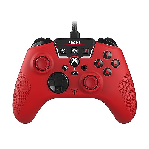 Turtle Beach React-R Red Wired Gaming Controller with Audio Controls, Mappable Buttons & Textured Grips for Xbox Series X|S, Xbox One & PC [Officially Licensed for Xbox]