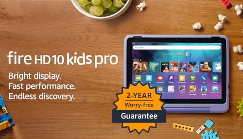 Amazon Fire HD 10 Kids Pro tablet (newest gen)| ages 6–12, 10.1" brilliant screen, long battery life, parental controls, slim case, 2023 release, 32 GB, Nebula