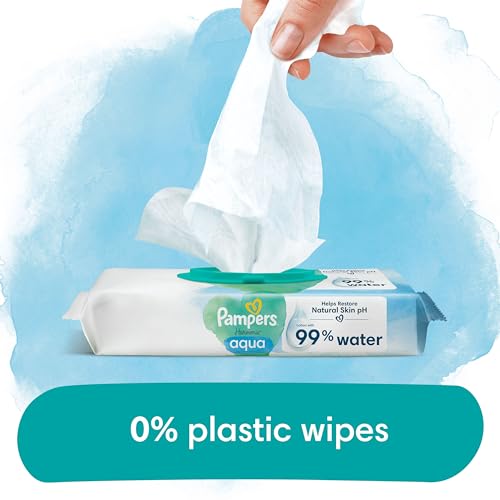 Pampers Harmonie Aqua Baby Wipes 24 Packs of 46 Wipes = 1152 Baby Wet Wipes, Help Restore Natural Skin pH,Delicate Lotion with 99% Water