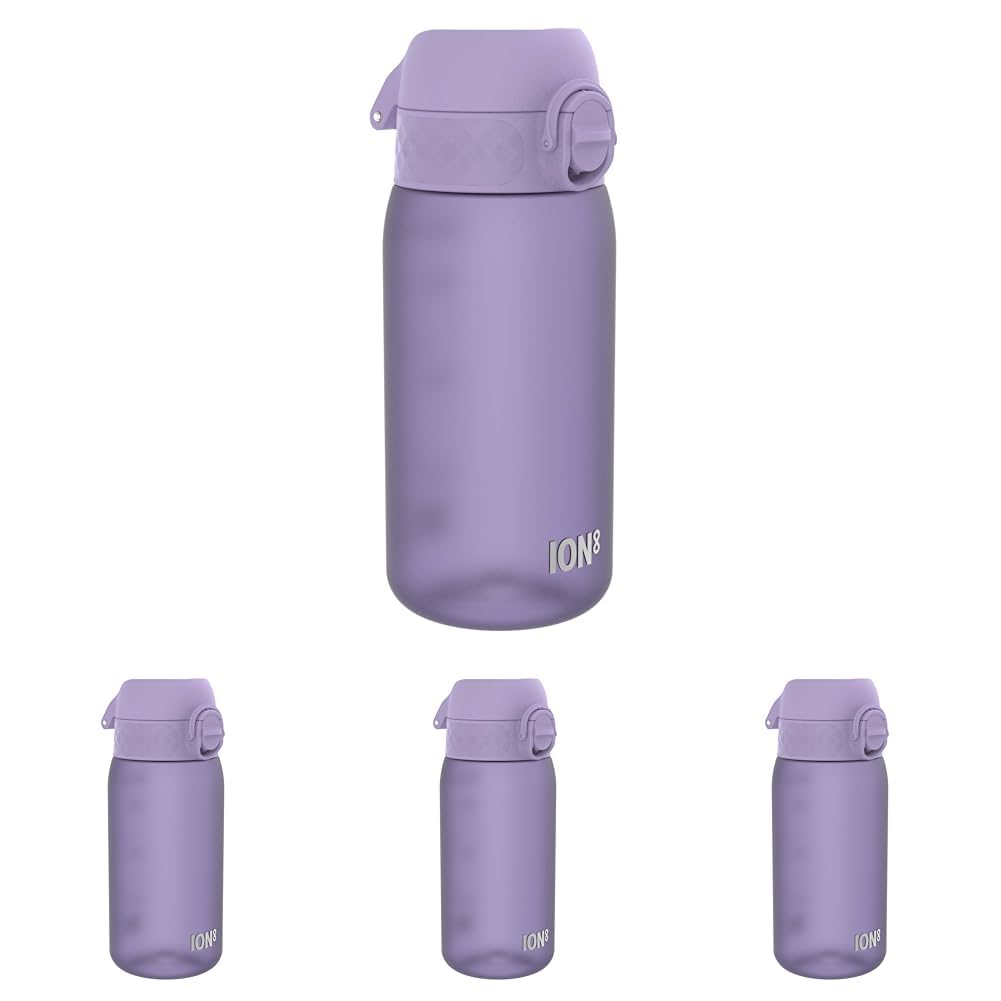 Ion8 Kids Water Bottle (350ml) Leak-proof Drinking Bottle, Triple Lock Lid to Prevent Spills, Easy to Clean & BPA Free, Carry Handle with Full Flip Lid, Ideal for Little Hands & Lunch Boxes