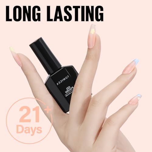 TOMICCA Milky White Gel Nail Polish- 15ml Natural Gel Polish French Nail Design UV LED Gel Milky Jelly Gel Nail Polish Transparent White Soak Off Gel Polish Nail Art Gel-ZB07