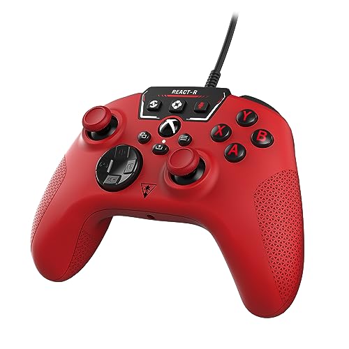 Turtle Beach React-R Red Wired Gaming Controller with Audio Controls, Mappable Buttons & Textured Grips for Xbox Series X|S, Xbox One & PC [Officially Licensed for Xbox]