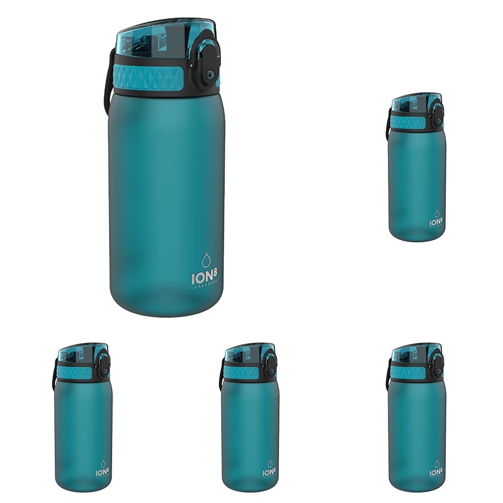 Ion8 Kids Water Bottle (350ml) Leak-proof Drinking Bottle, Triple Lock Lid to Prevent Spills, Easy to Clean & BPA Free, Carry Handle with Full Flip Lid, Ideal for Little Hands & Lunch Boxes