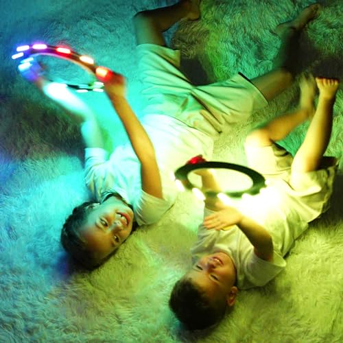 TOSY Flying Ring - 12 LEDs, Super Bright, Very Soft & Phosphorescent Rim, Auto Light Up, Safe, Waterproof, Lightweight frisbee, Cool Fun Christmas & Outdoor/Indoor Gift Toy for Boys/Girls/Kids