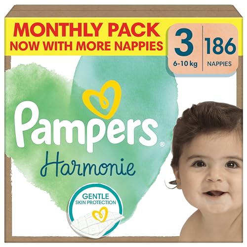 Pampers Baby Nappies Size 1 (2-5 kg / 4-11 lbs), Harmonie, 102 Nappies, Saving Pack, Baby Essentials for Newborn