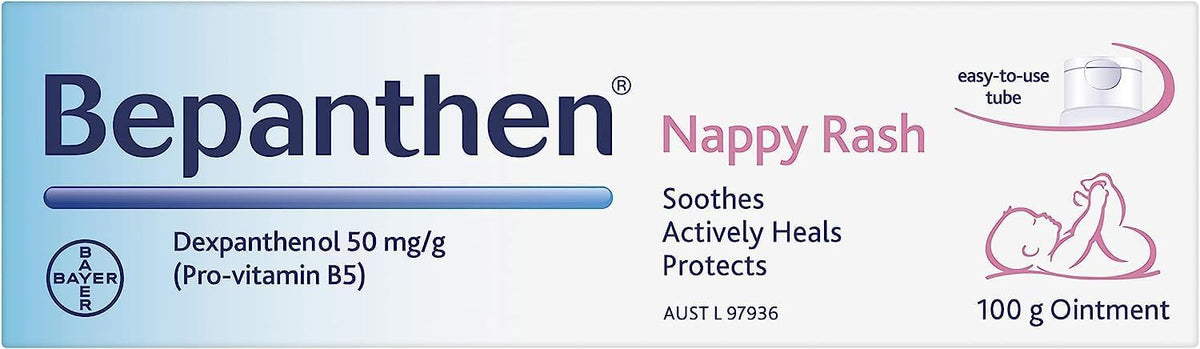 Bepanthen Nappy Care Ointment | Nappy Cream with Provitamin B5 | Suitable for Newborns Skin, 100 g (Packing May Vary).