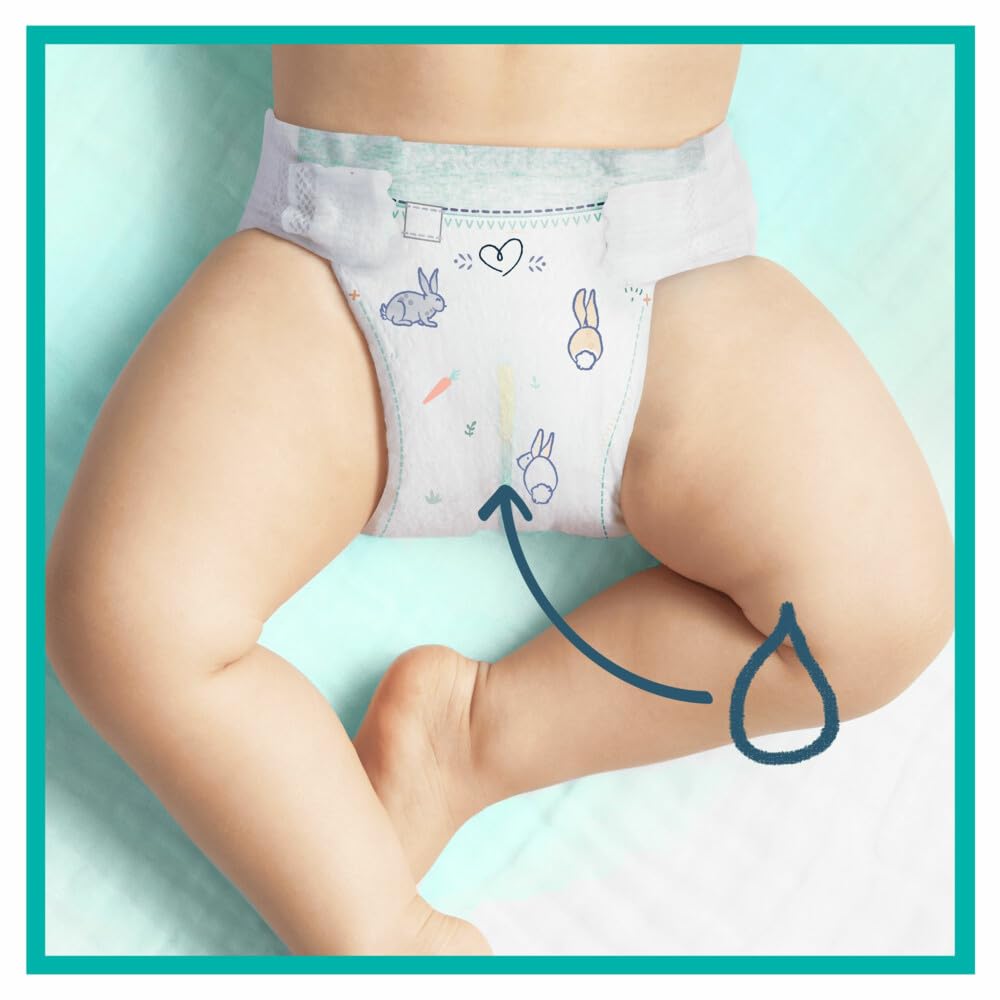 Pampers Harmonie Nappies Size 2, 204 Nappies, 4kg-8kg, Gentle Skin Protection Cushiony Soft