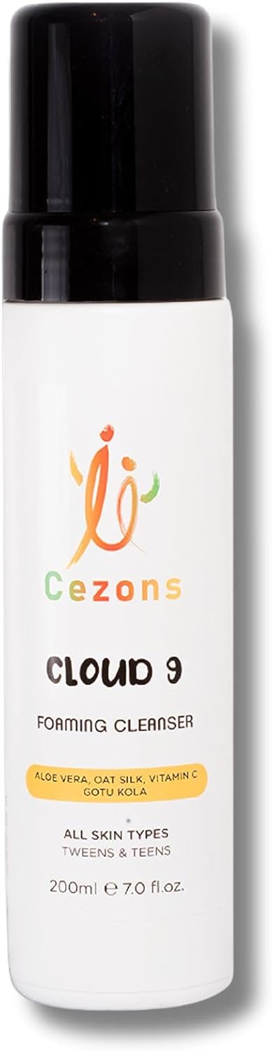 Cezons Cloud 9 Foaming Cleanser - A Gentle Kids Face Wash - Hydrating Face Wash for Kids, Preteens & Teenagers - Natural and Alcohol Free Fragrance Free Skincare - 200ML