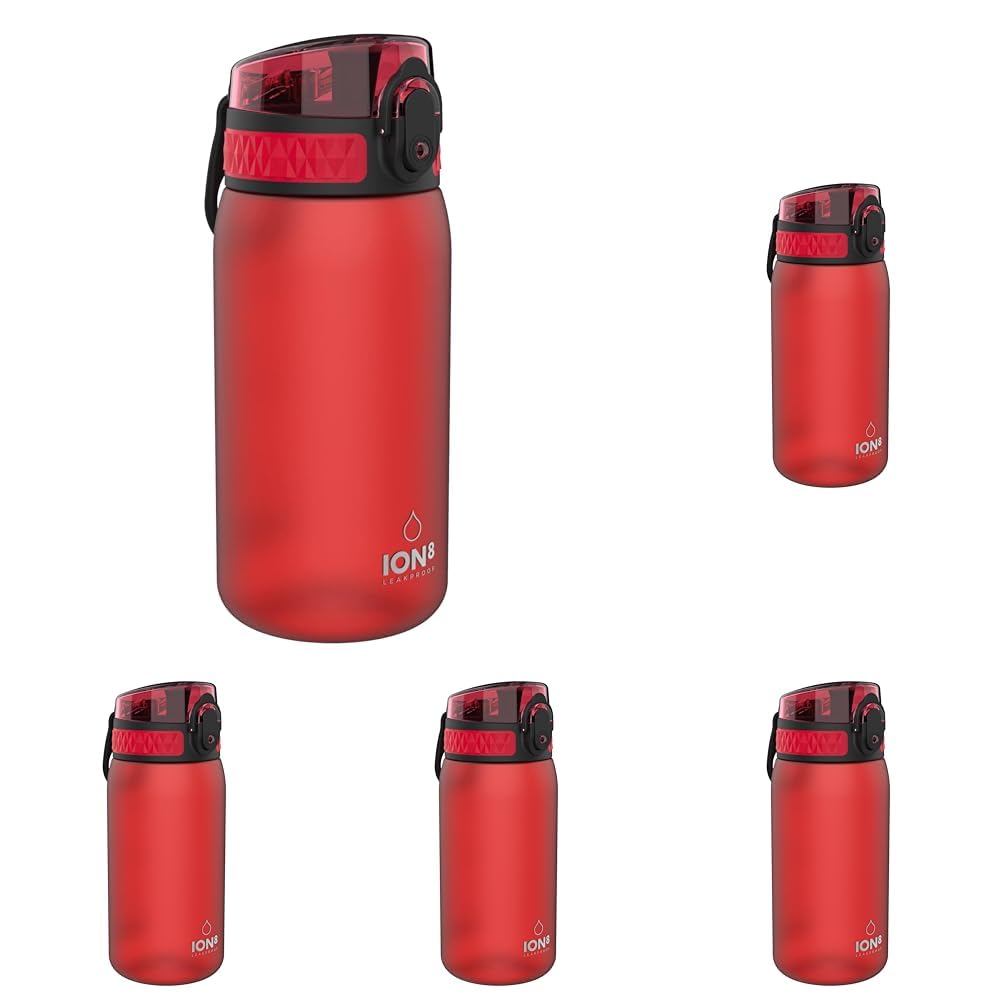 Ion8 Kids Water Bottle (350ml) Leak-proof Drinking Bottle, Triple Lock Lid to Prevent Spills, Easy to Clean & BPA Free, Carry Handle with Full Flip Lid, Ideal for Little Hands & Lunch Boxes