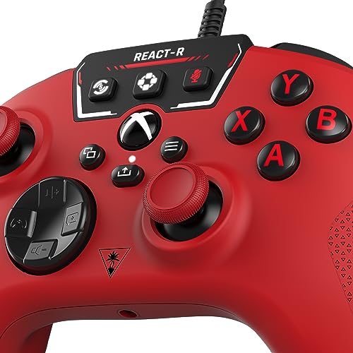 Turtle Beach React-R Red Wired Gaming Controller with Audio Controls, Mappable Buttons & Textured Grips for Xbox Series X|S, Xbox One & PC [Officially Licensed for Xbox]