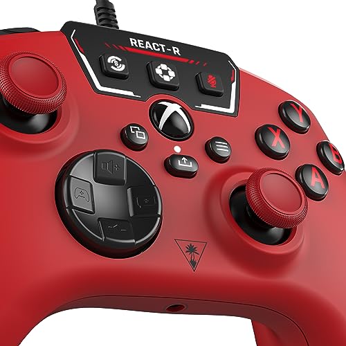 Turtle Beach React-R Red Wired Gaming Controller with Audio Controls, Mappable Buttons & Textured Grips for Xbox Series X|S, Xbox One & PC [Officially Licensed for Xbox]