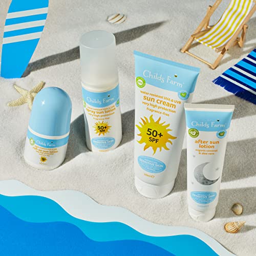 Childs Farm Kids And Baby Sun Lotion Roll-On SPF 50plus Water Resistant UVA And UVB Very High Protection Suitable Dry, Sensitive And Eczema-prone Skin 50ml, White, 1, 85.65 Grams