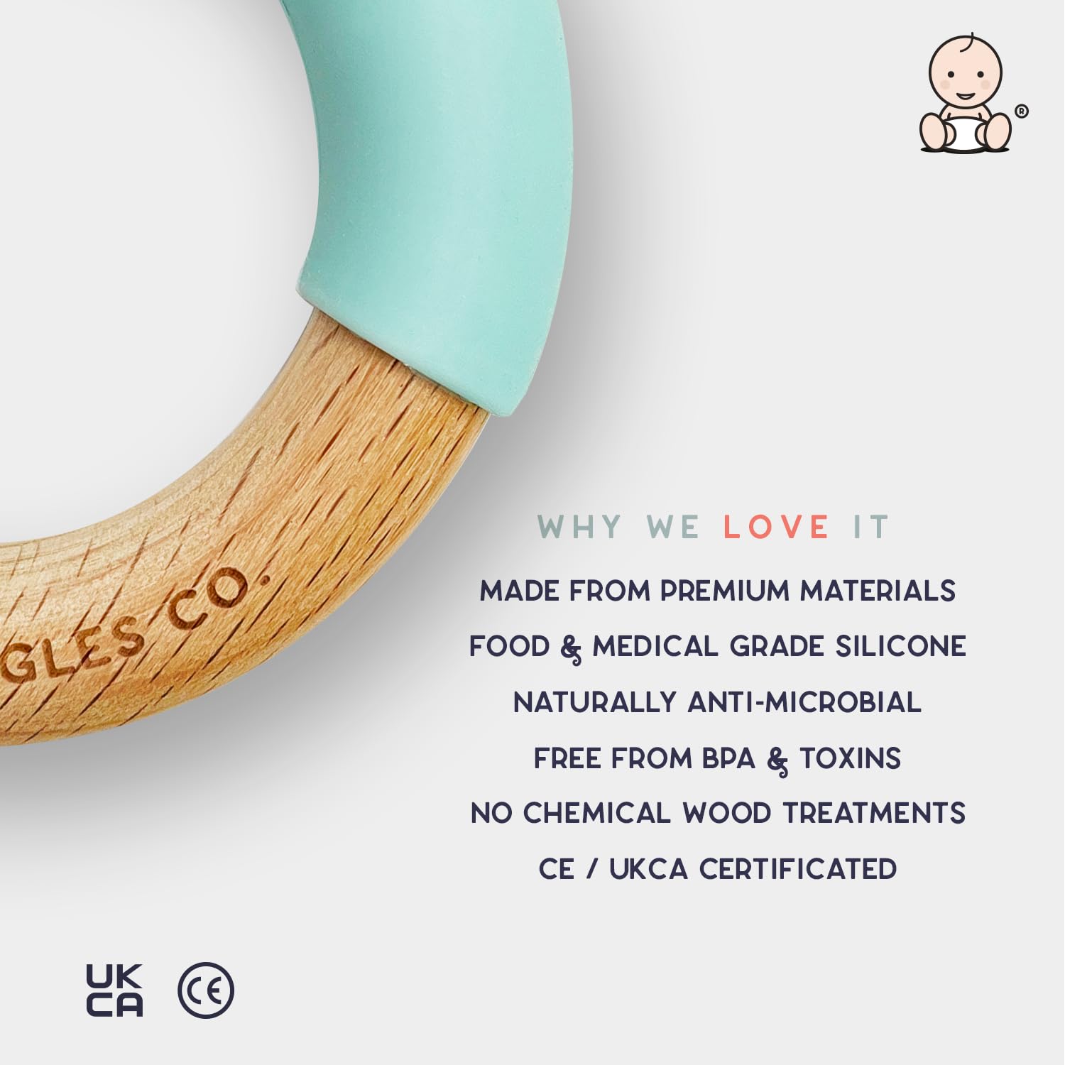 Little Giggles Co.® Baby Gifts - Neutral Teething Toys & Large Muslin Cloths Gift Set. Sensory Play Rattle, Soothing Teether Ring, Cotton Baby Muslins. Baby Essentials for Newborn & Baby Shower Gifts