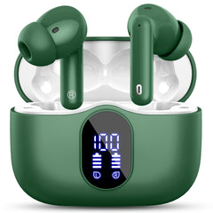 Wireless Earbuds, Bluetooth 5.3 Headphones In Ear with 4 ENC Noise Cancelling Mic, Btootos New Bluetooth Earbuds Mini Deep Bass Stereo Sound, 36H Playtime LED Display Wireless Earphones IP7 Waterproof